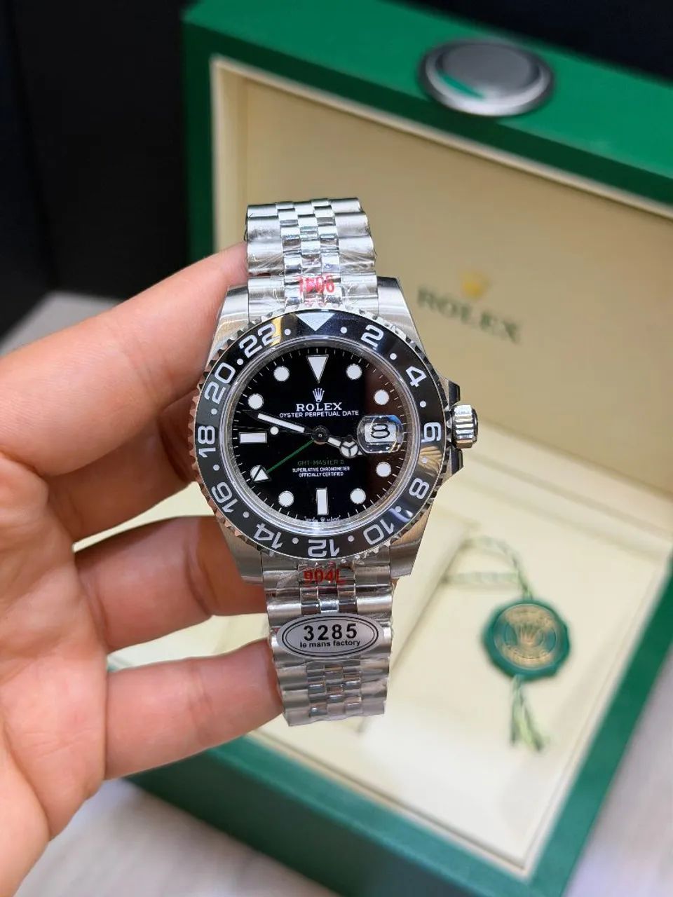 Promo - Relógio Base ETA Estilo Rolex GMT-Master II em Aço Inoxidável