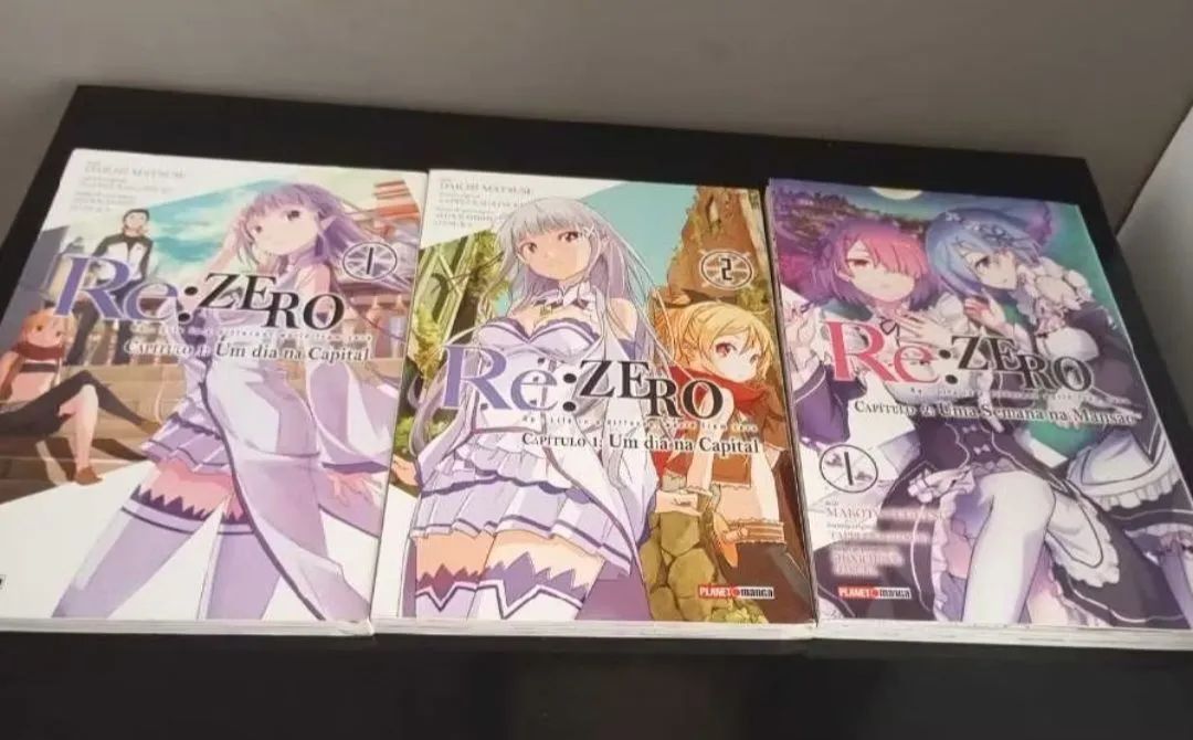 kit mangas re:zero (volumes 1 e 2 capítulo 1, e volume 1 capítulo 2)