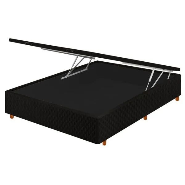 Base Box Bau Casal- Cama em Veludo - Box Bau 1,38m