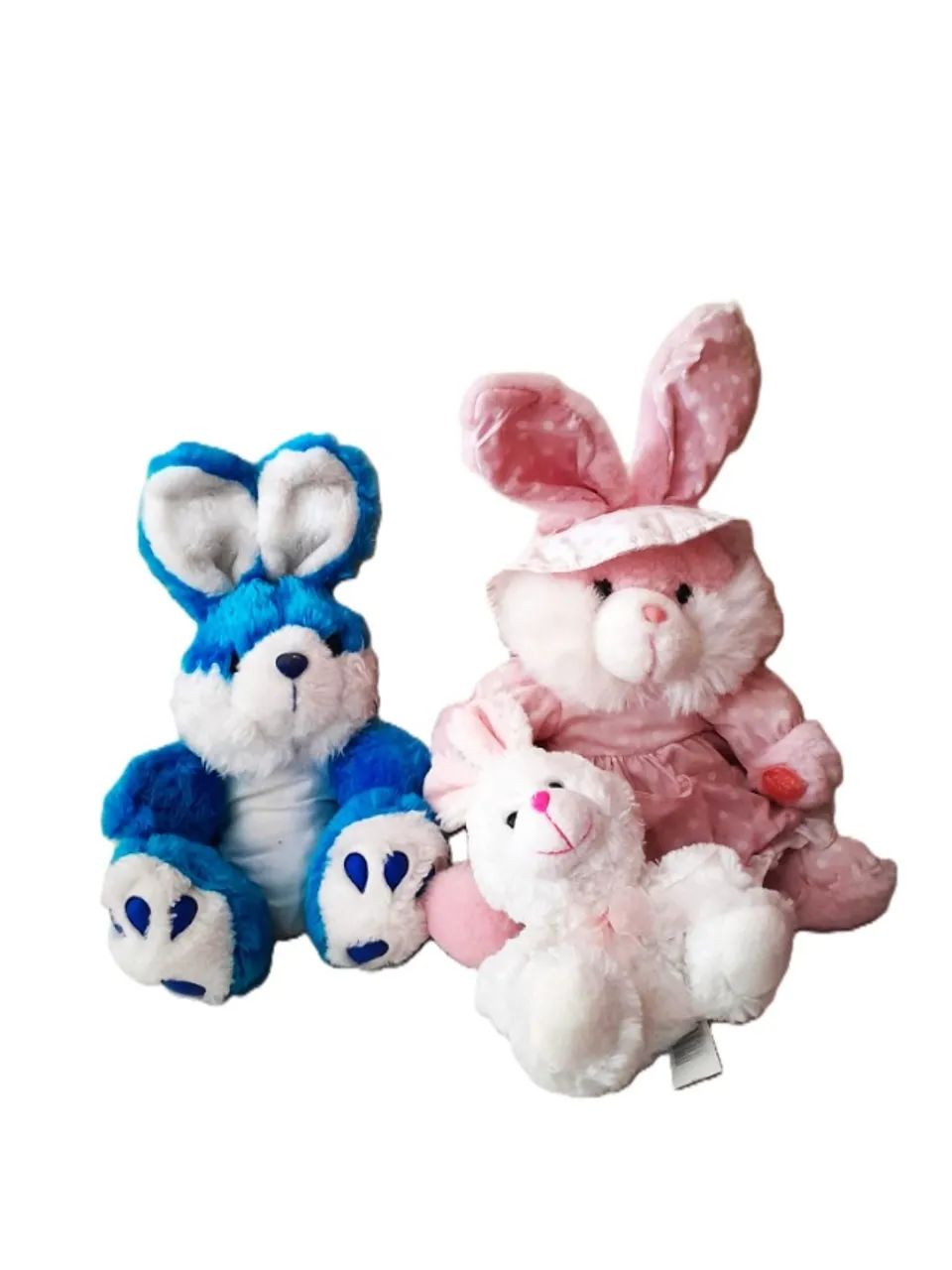 lote com 3 coelhinhos de pelúcia - Foto 4