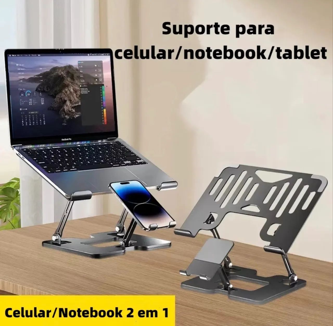 Suporte Para Notebook e Celular com regulagem de altura  - Foto 4