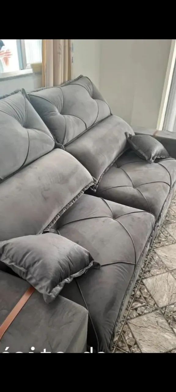 SOFÁ RETRÁTIL CINZA 