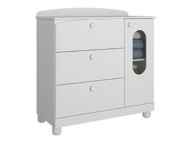 Cômoda Infantil 3 Gavetas 1 Porta - Fofura *NOVO* ShopMix Móveis