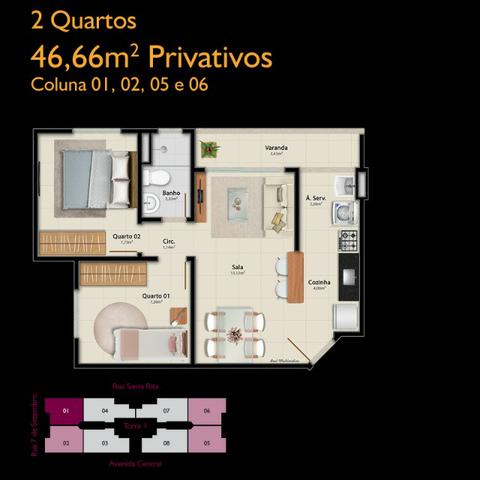 APM-06-2 quartos com opção de suíte - À partir de A.P.E.N.A.S R$134.900,00!!! - Foto 5