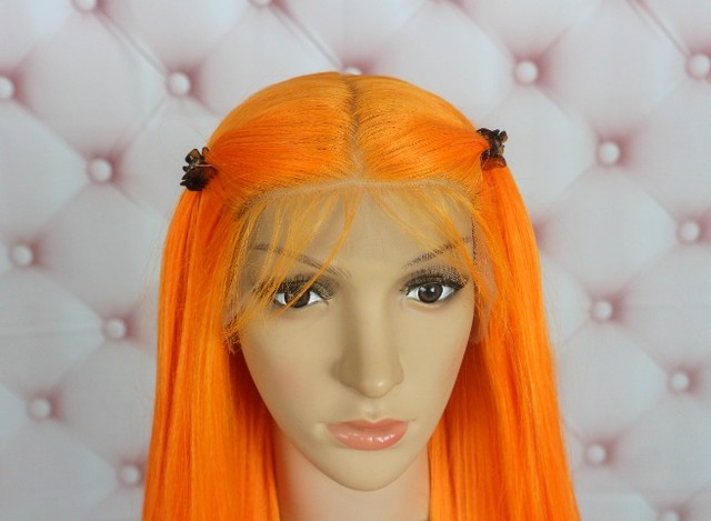Peruca Lace Front Laranja 95cm Premium Wig Up! - Foto 5