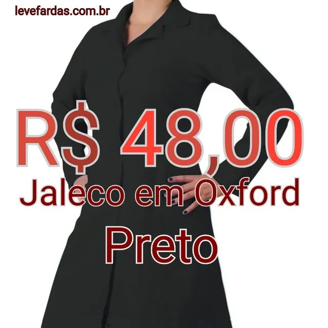 Jaleco em Oxford - Preto
