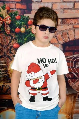 Camiseta Infantil Natal Ho Ho Ho