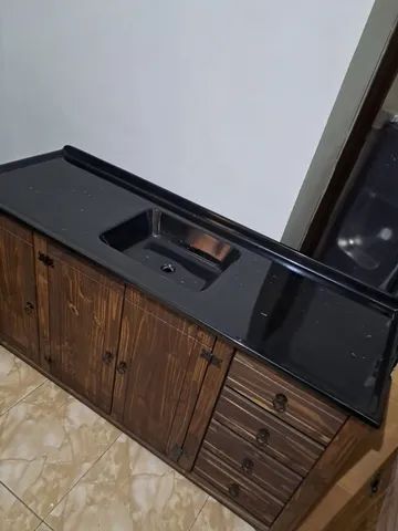 Balcão de Pia De 1,60  com Tampo Granitado - Foto 4