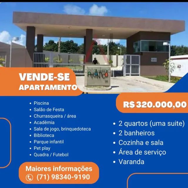 Captação de Apartamento a venda na Rua Pataro Machado, 310 	 Condomínio Torres do Atlântico, Centro, Lauro de Freitas, BA