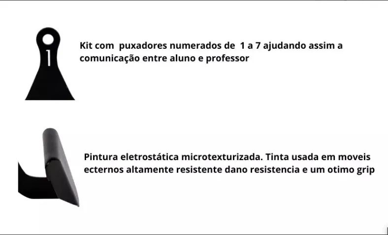 Kit com 7 Puxadores anatomicos com suporte de parede - Foto 2