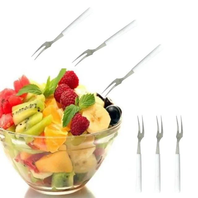 Mini Garfo para Petisco - Kit com 6 Garfinhos para Petisco Frutas etc - Foto 3
