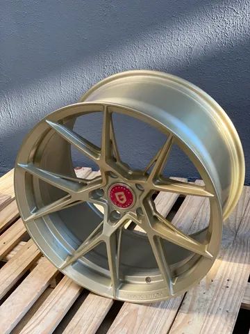 Rodas Gisa Glória Flow Forming P/ Boxster Dourado 5x130 - 20x8,5 e 20x10,5 - Foto 5