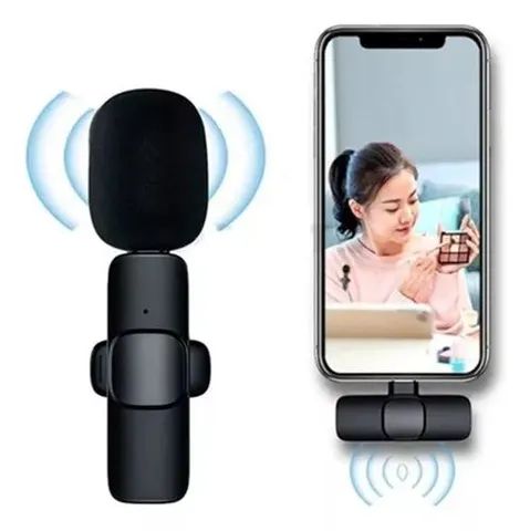 Microfone Lapela Sem Fio para iPhone Lightning Recarregável - Foto 2