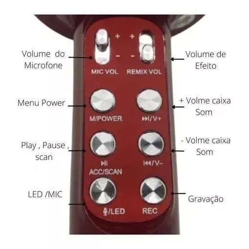 Microfone Bluetooth Karaokê Speaker Sem fio - Foto 5