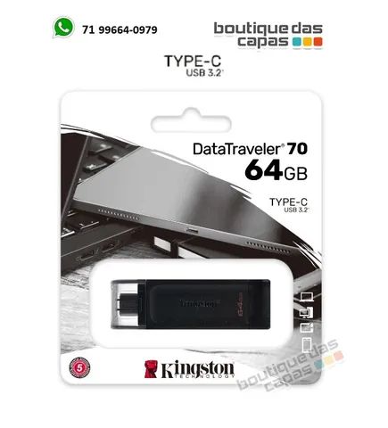 Pendrive Kingston USB-C1 Tipo C DataTraveler DT70 64gb dell macbook lenovo Xiaomi Samsung