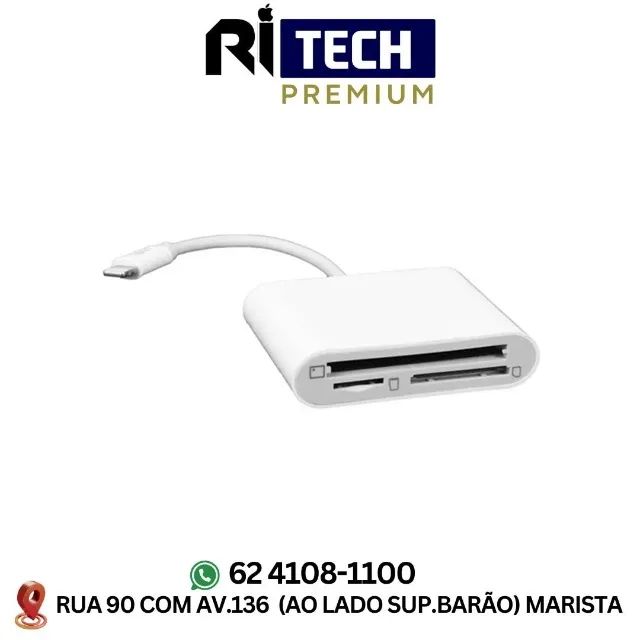 LEITOR DE CARTÃO IMENSO LIGHTNING SD/TF/CF COM 1 ANO DE GARANTIA 