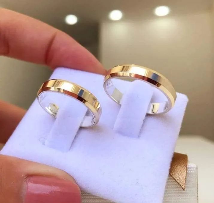 Alianças de moeda com forro de aço chanfrada de 4mm - Foto 3