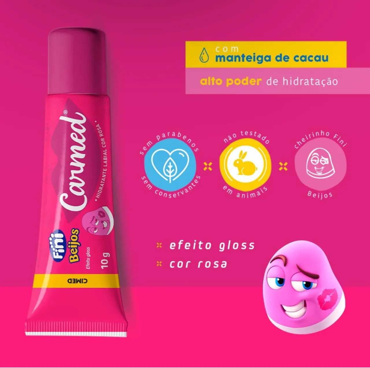 Fini Carmed Beijos - Hidratante Labial Cor Rosa - Foto 2