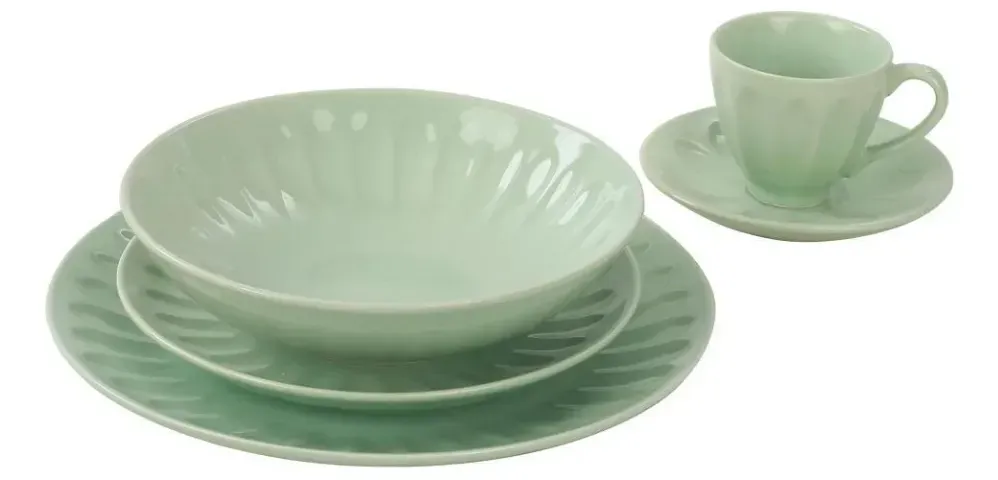 Aparelho de jantar,Haus concertar,linha decorações com 20 peças nas cores verde