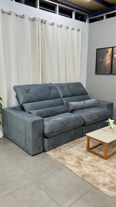 Sofá Retrátil e Reclinável Vick 2,50m Soft Molas Ensacadas p544 - Foto 5