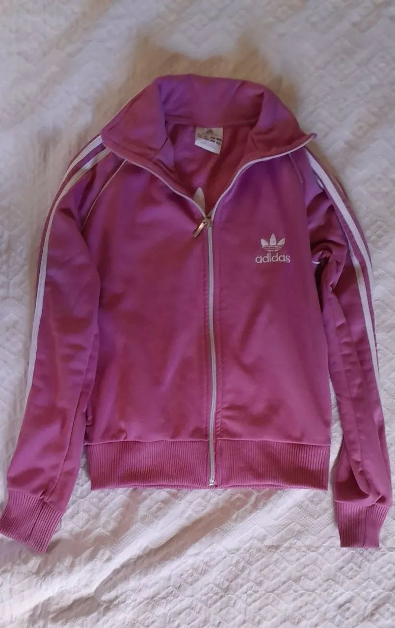 Jaqueta Adidas Rosa com Detalhes Brancos - Foto 2