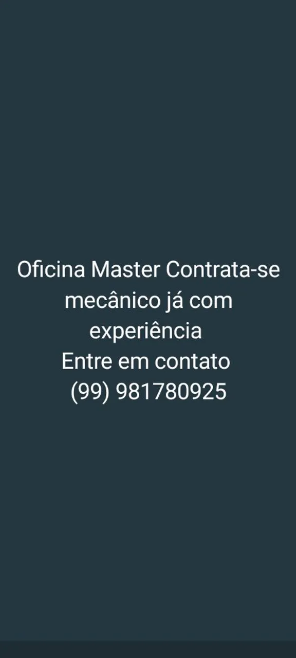 Contrata-se mecânico com experiência para ótima de carro