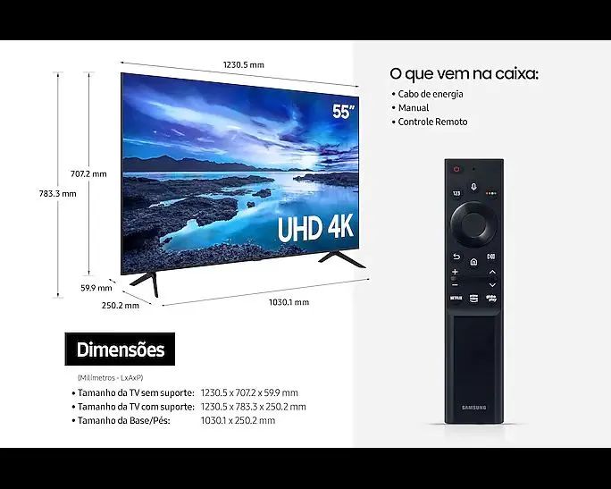 TV SAMSUNG 55 CRYSTAL UHD 4K - Foto 4