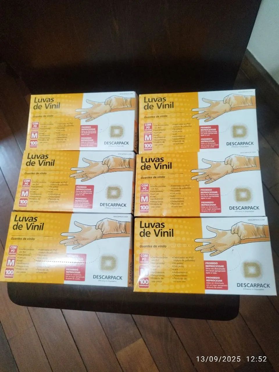 Luva Vinil Descarpack M Pó - 6 caixas como na foto original pelo preço ou vende por unidad