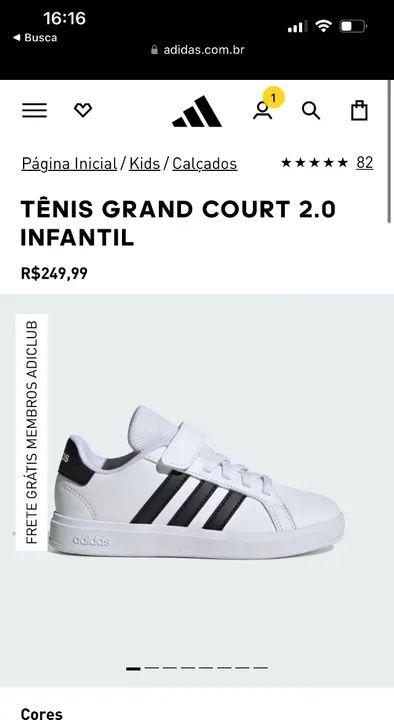 Tenis adidas grand court 2.0  infantil - Foto 2