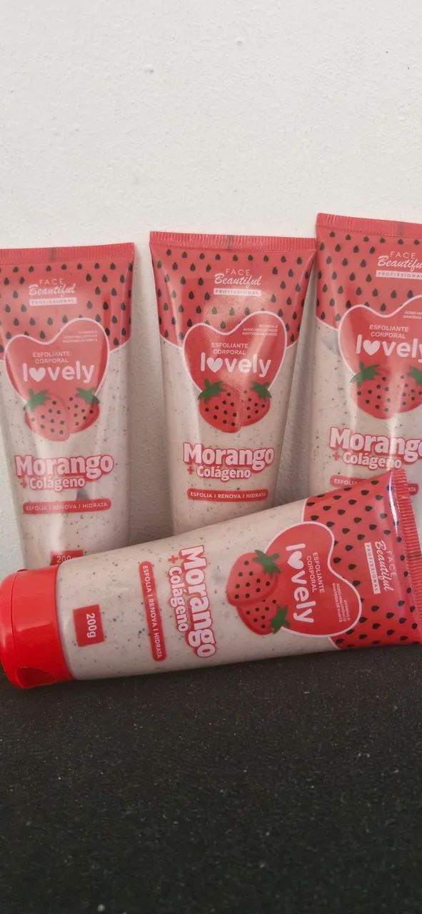 Esfoliante Corporal Morango + Colágeno - Lovely