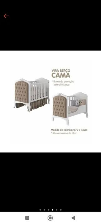 Berço - Mini Cama 100% MDF com Capitonê - Foto 2