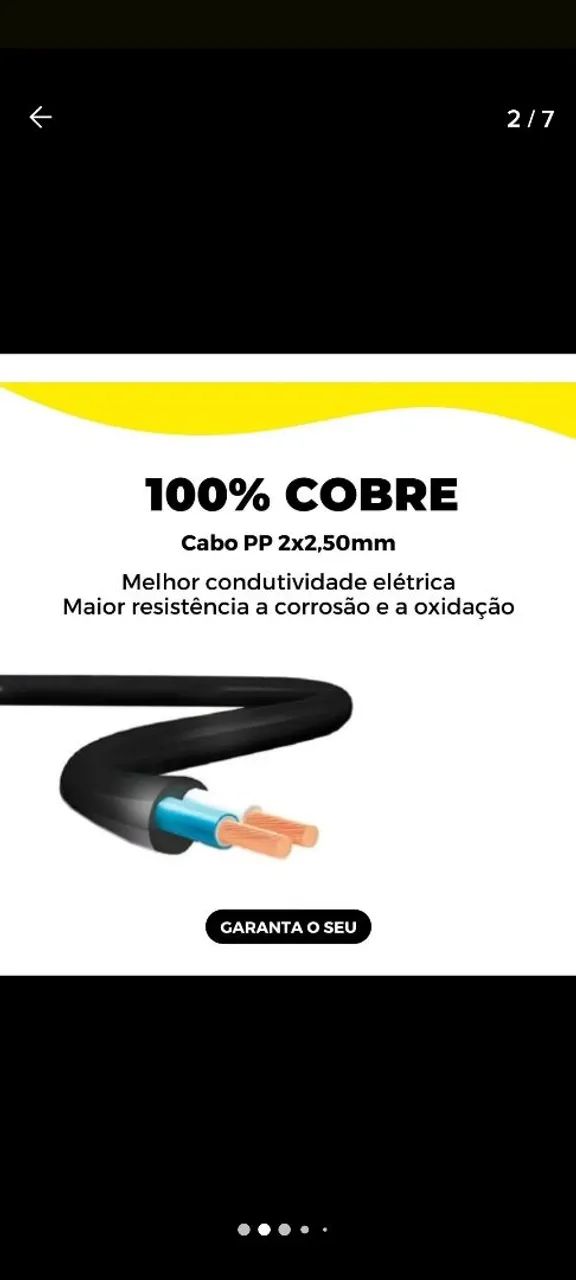Cabo Elétrico Flexível 6mm  32 metros Novo Tecfio  - Foto 5