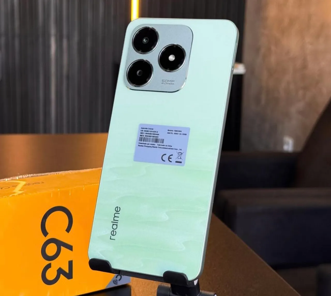 Telefone Realme-- C63 com 256Gb/8Ram Verde + Entrega Grátis Câmera de alta Resolução