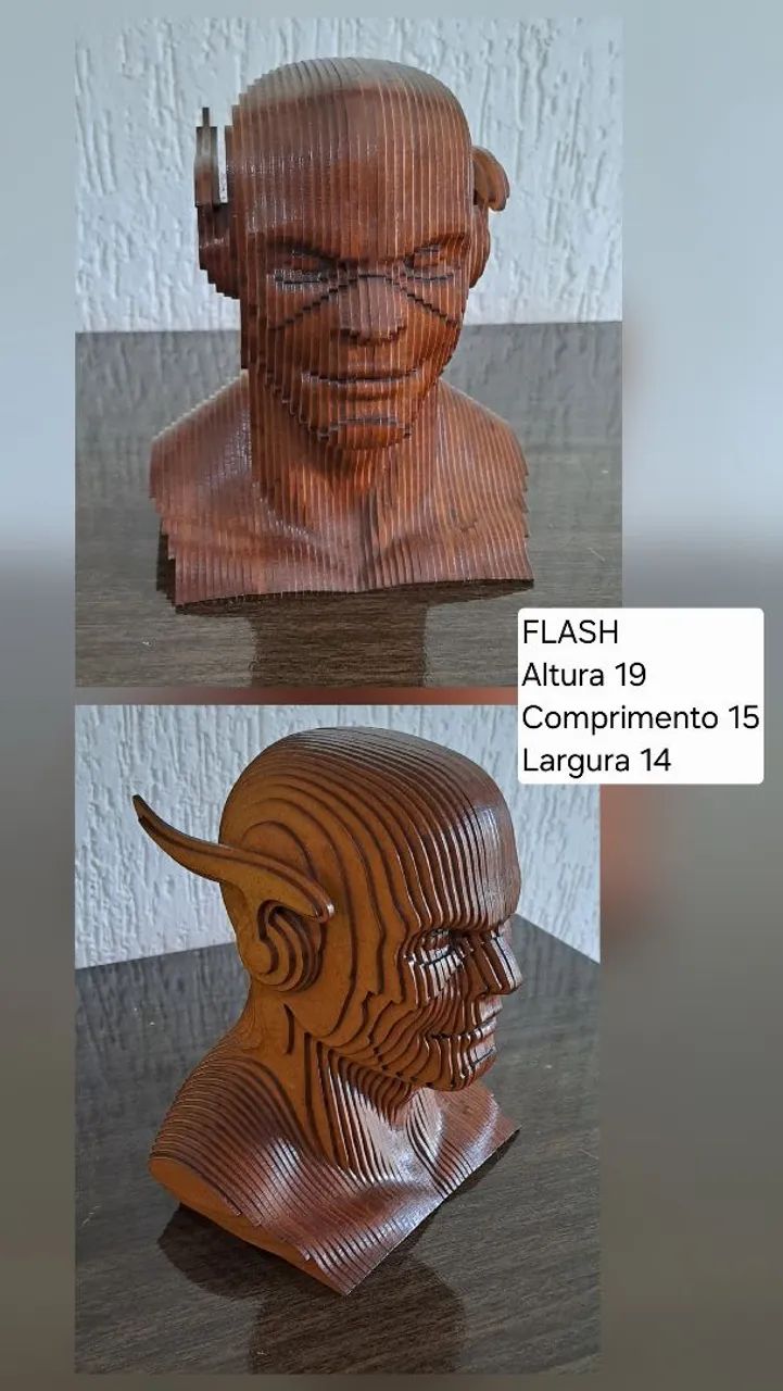 Busto 3D MDF HERÓIS MARVEL E LIGA DA JUSTIÇA  - Foto 2