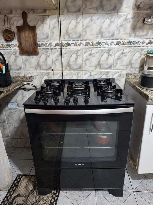 Fogão Atlas 5 Bocas Preto - Semi Novo