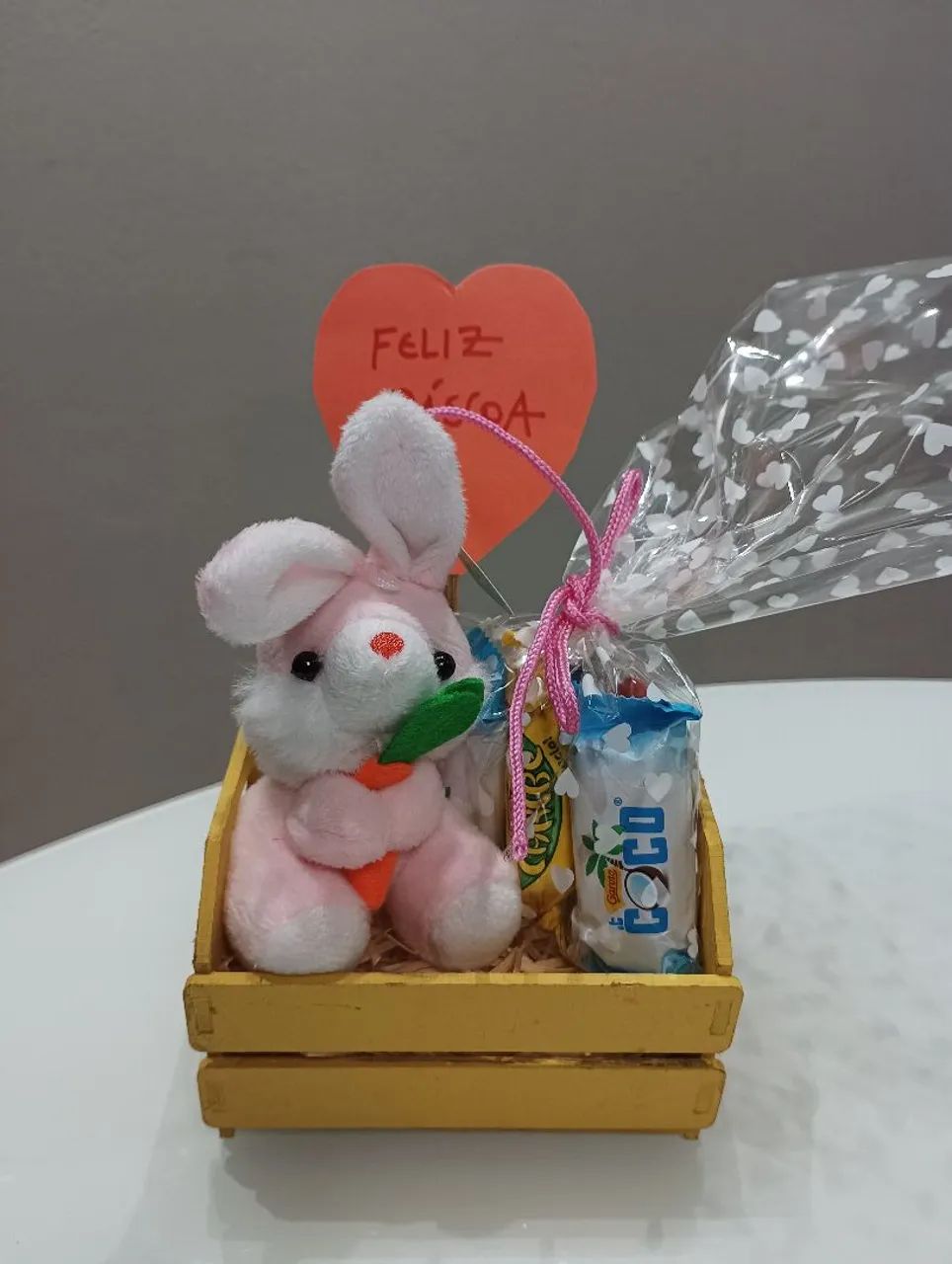 Mini cesta de presente para páscoa 