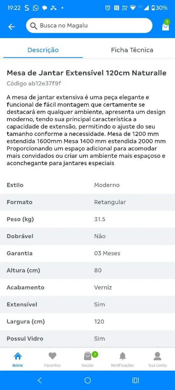 Mesa de Jantar  em madeira com 4 cadeiras - Foto 5