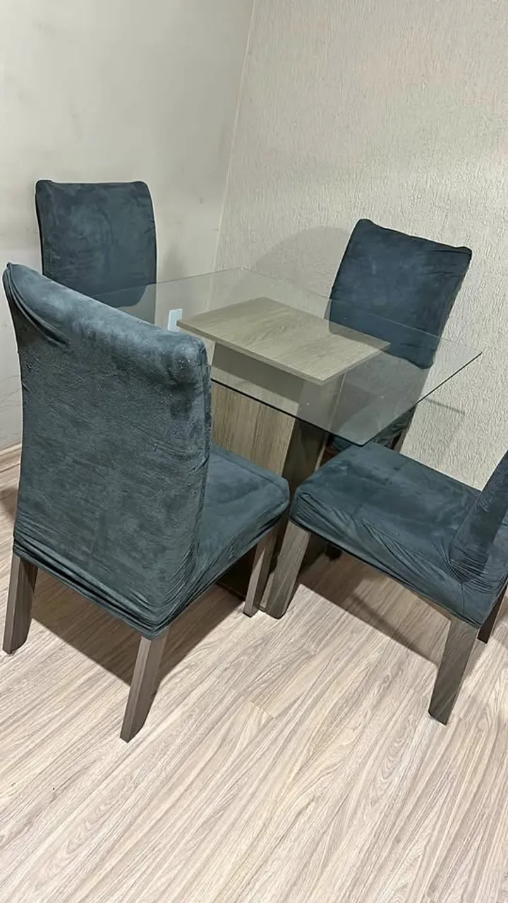 Mesa vidro 4 cadeiras