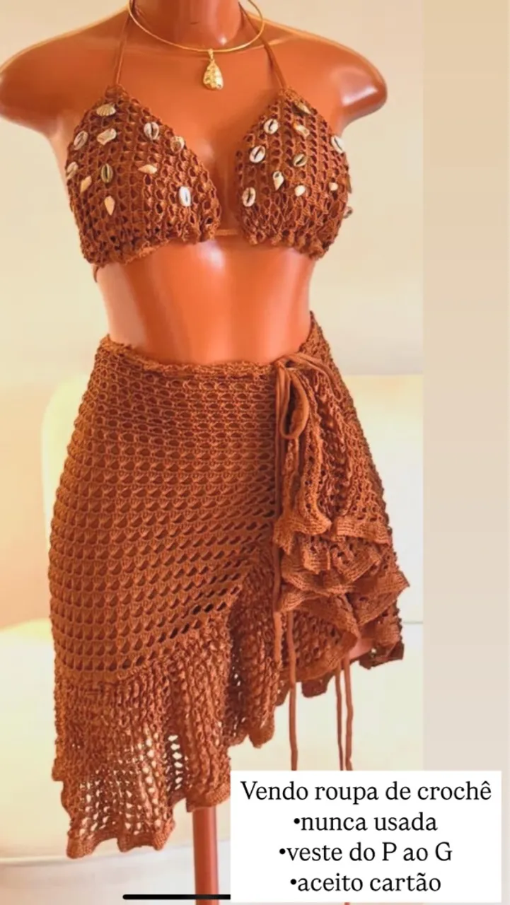 Conjunto de Crochê Artesanal - Moda Praia