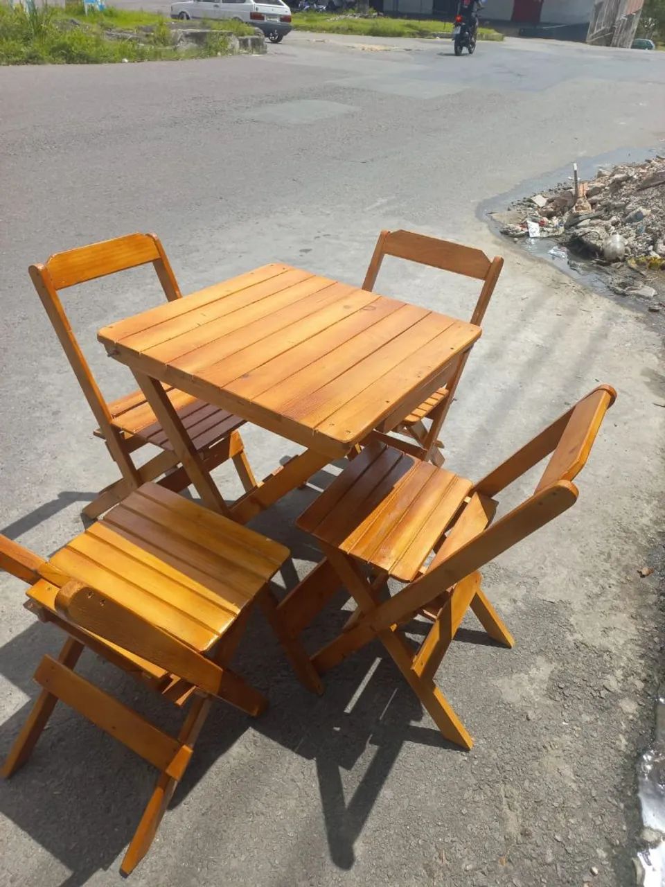 Conjunto de mesa e cadeiras dobráveis para comércio - Foto 3