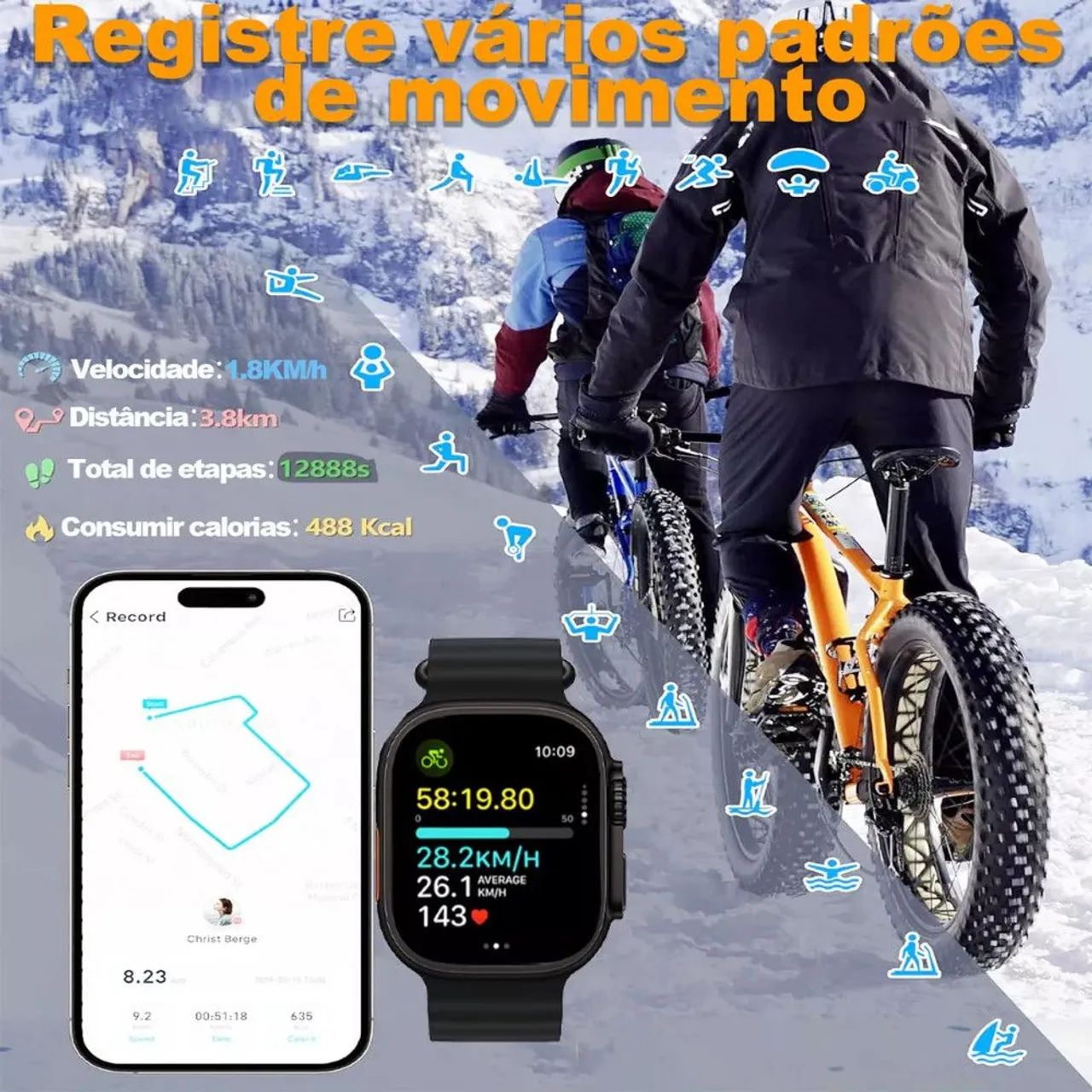 Smartwatch inteligente X10 Ultra WhatsApp + NFC + GPS + Chat GPT (TITANIUM BLACK) - Foto 2
