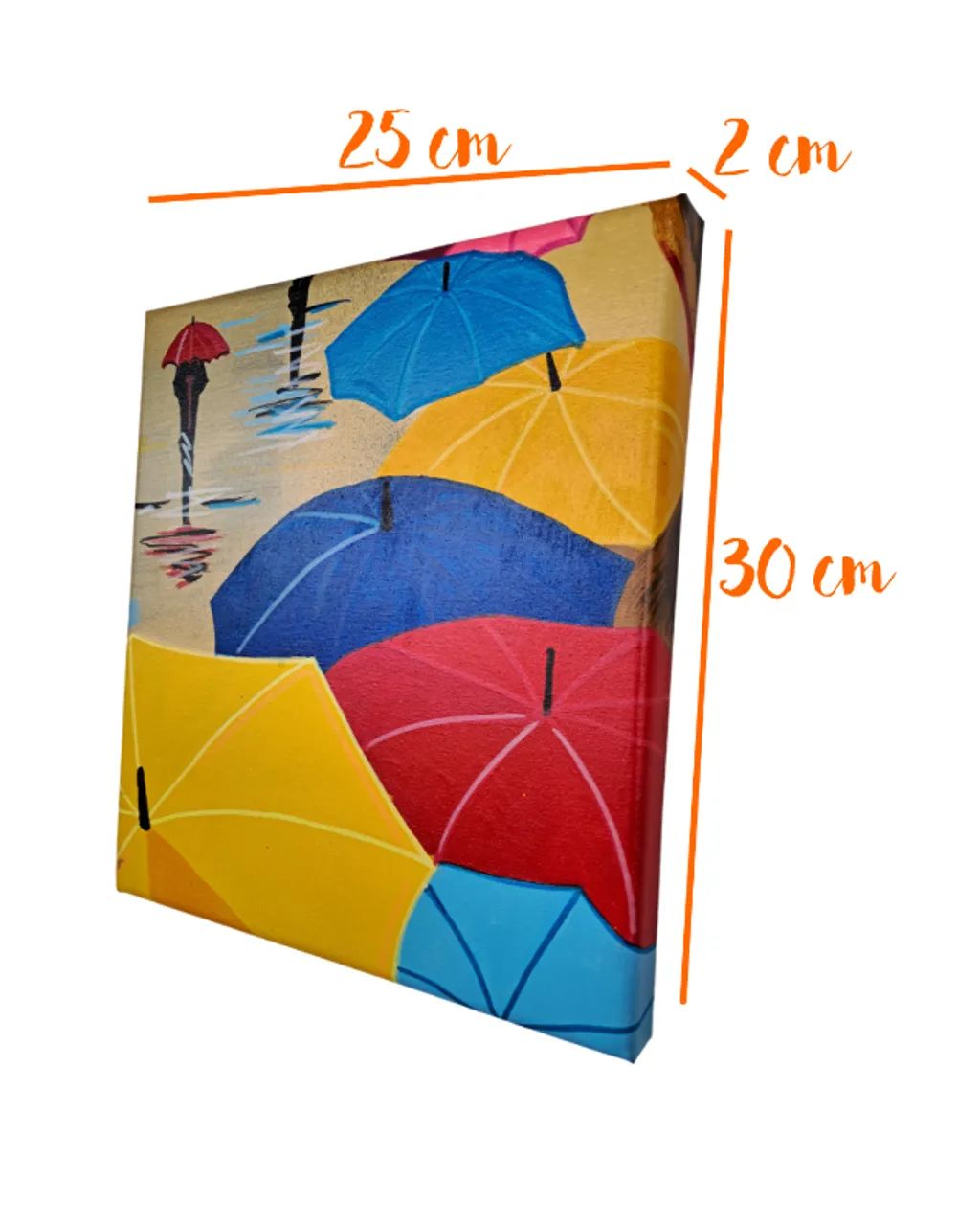 Mini Quadro com Guarda Chuvas-coloridos - Foto 4