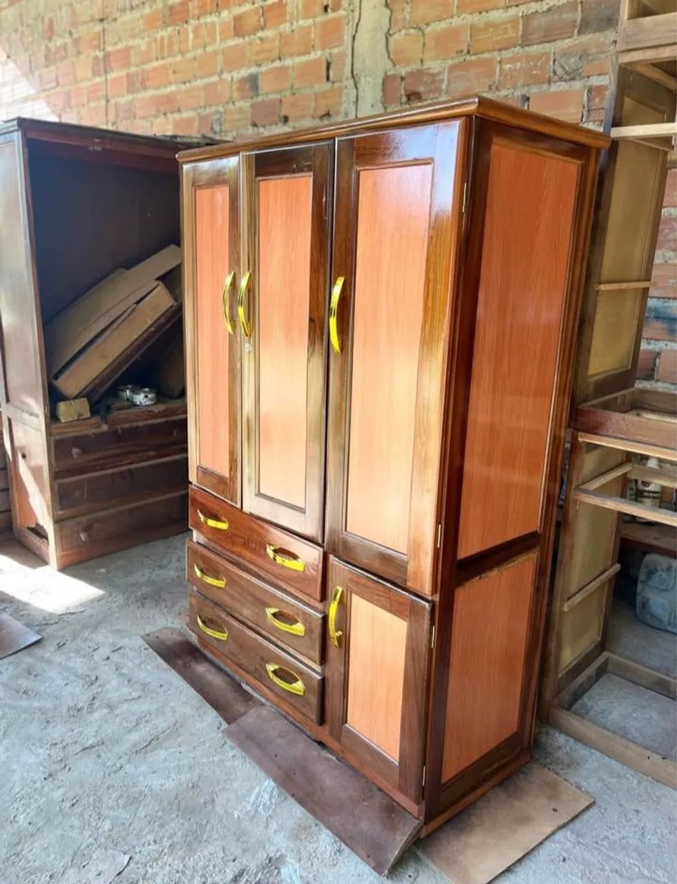 GUARDA-ROUPA DE SOLTEIRO COM ESPELHO -MADEIRA MACIÇA! - Foto 2