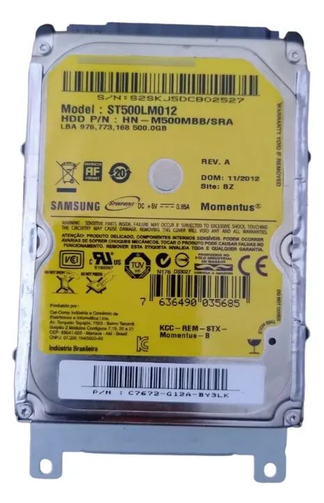 Hd Notebook 500gb Samsung Momentus St500lm012