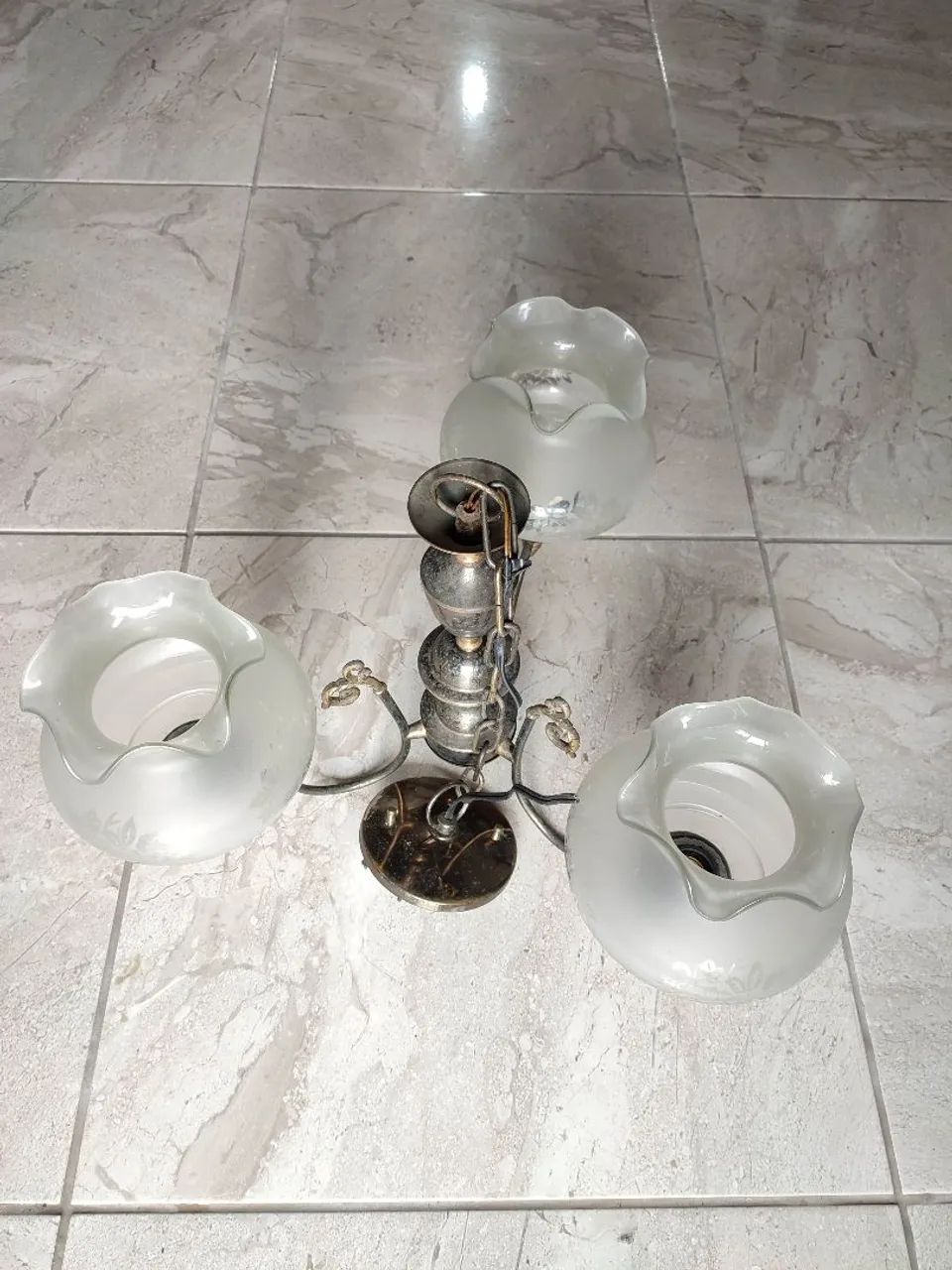 Lustre de Cristal 3 Lâmpadas