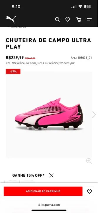 Chuteira Puma Ultra Play - Campo