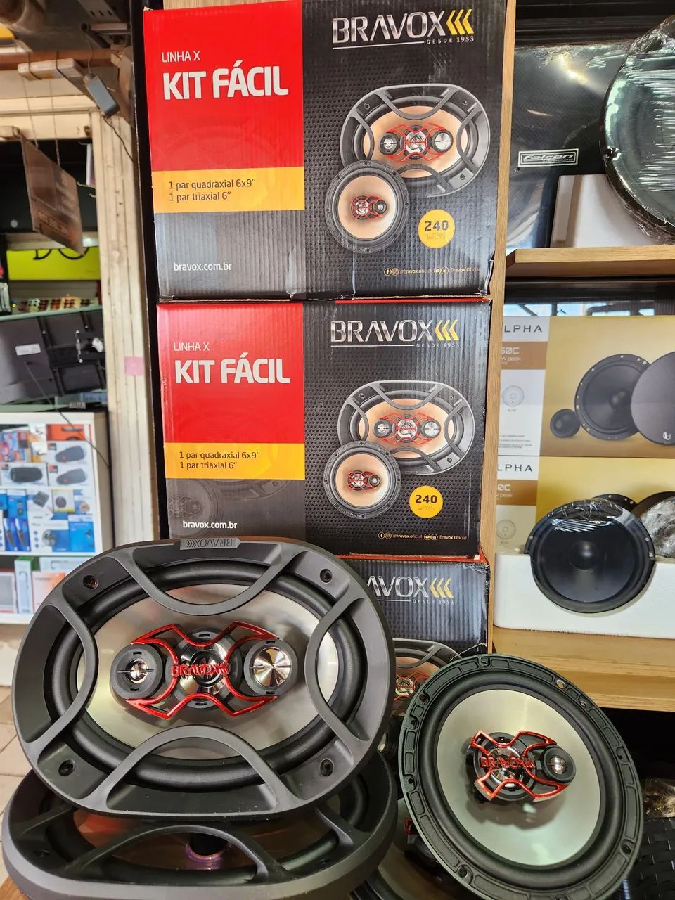 Alto-falantes bravox 69 e 6 kit facil