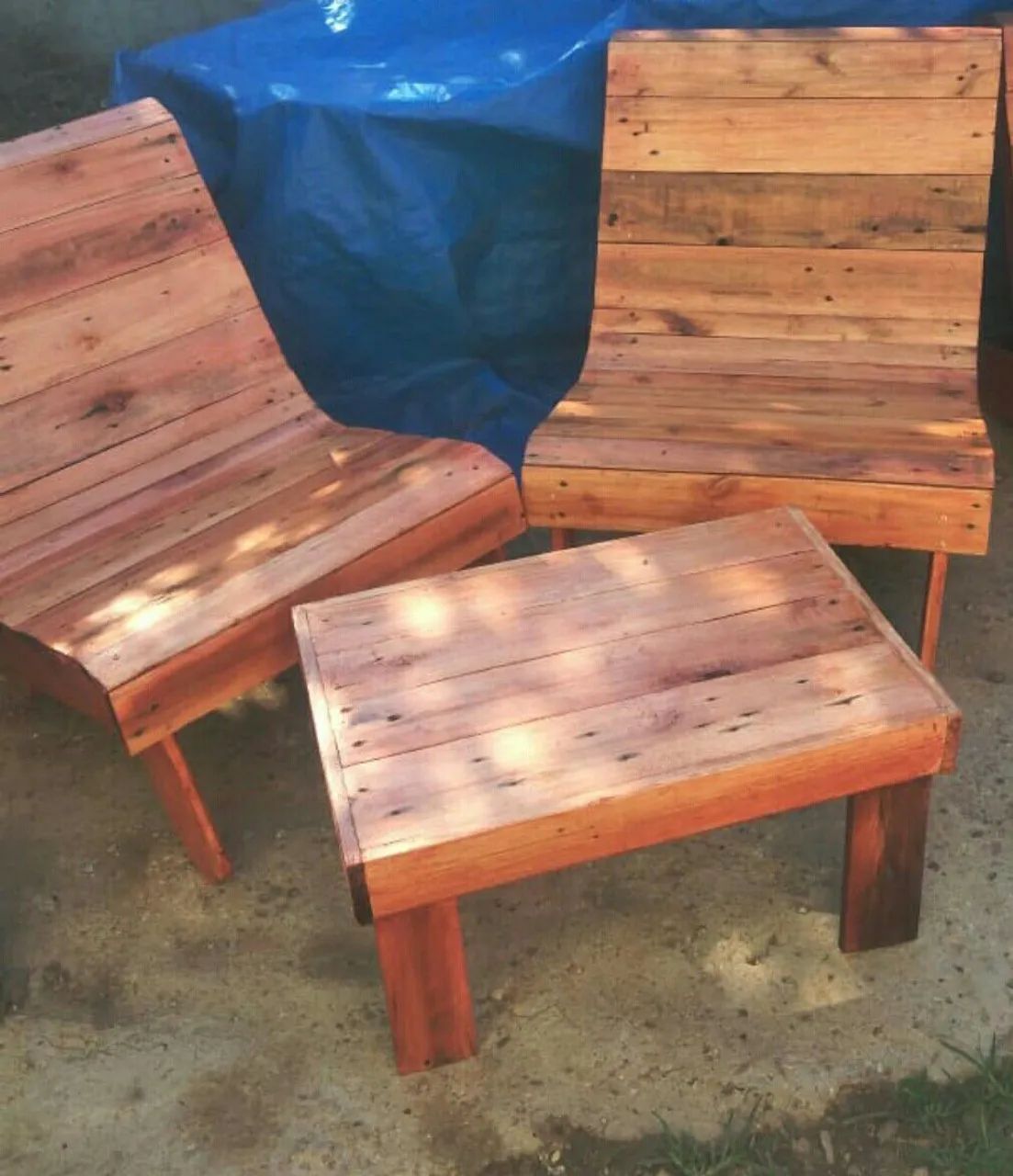 Jogo poltronas de paletes com mesa de centro  - Foto 2