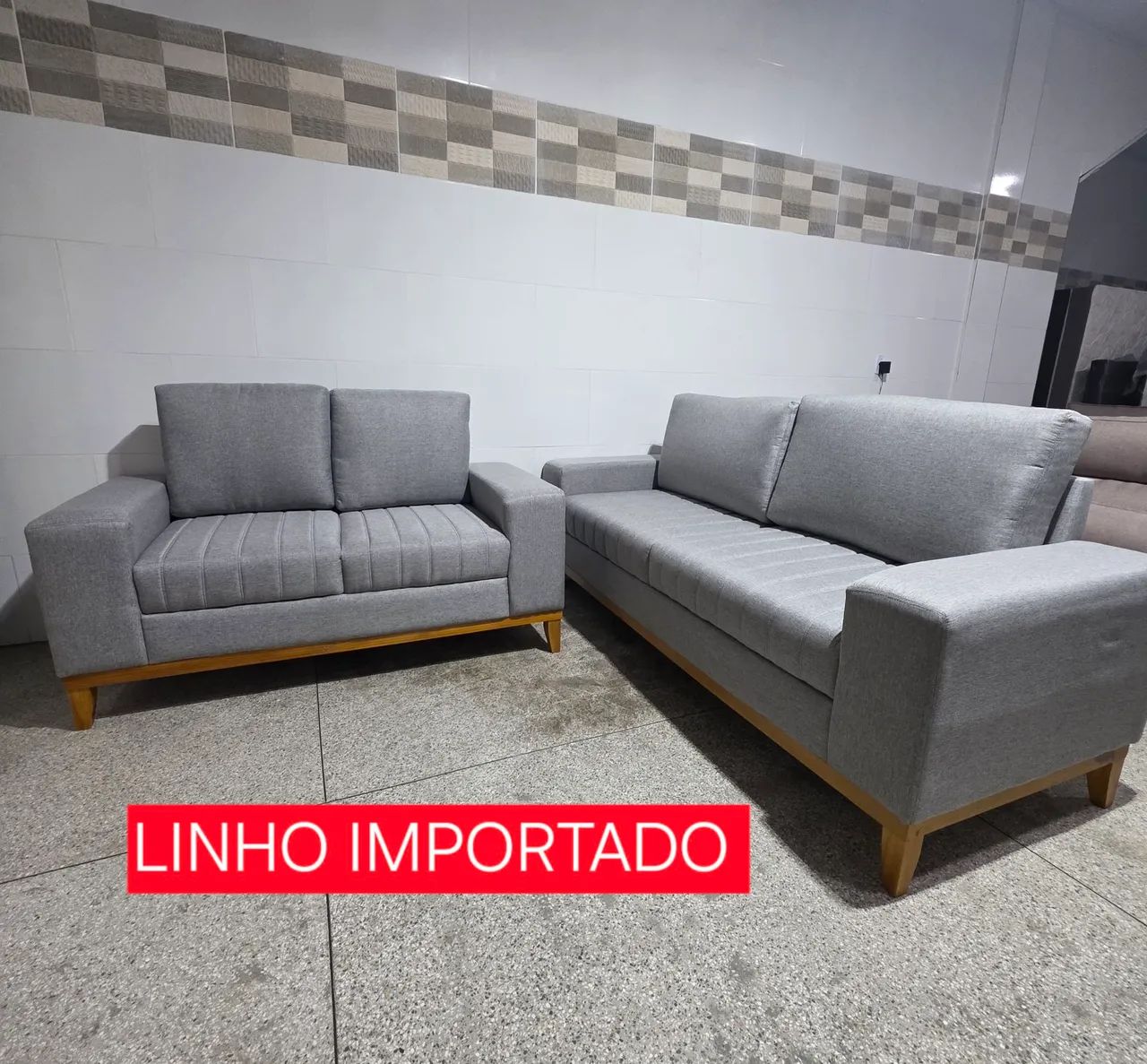 SOFÁ CONJUNTO 2 E 3 LUGARES LUXO