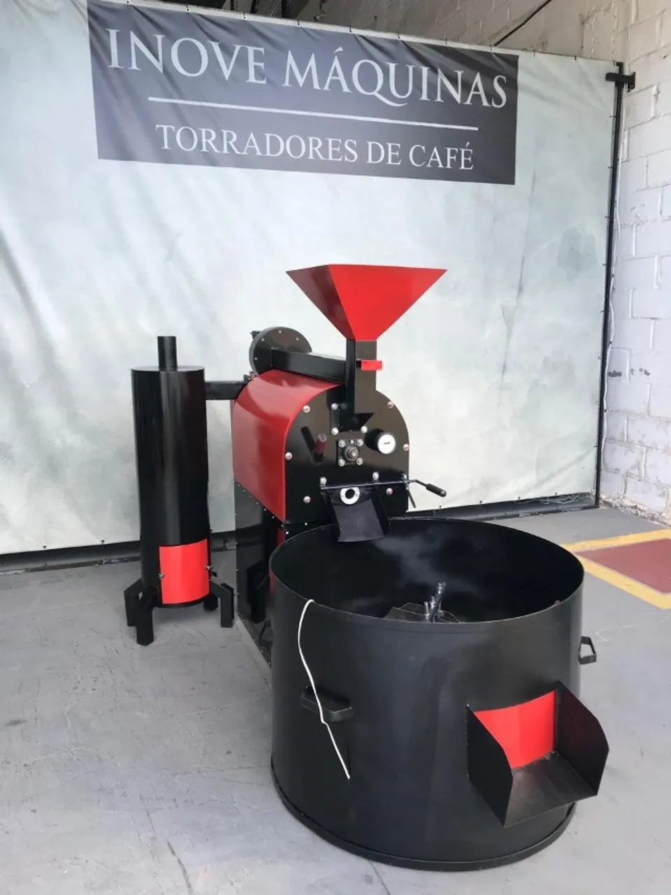 Torrador de café e grãos 35 litros (25kg) com resfriador, exaustores e coletor de película